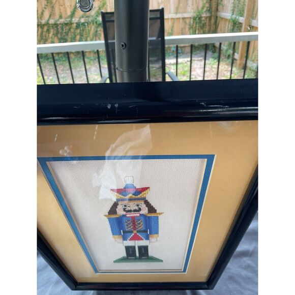 Vintage Framed Christmas Nutcracker Fiber Art Set - Picture 5 of 11
